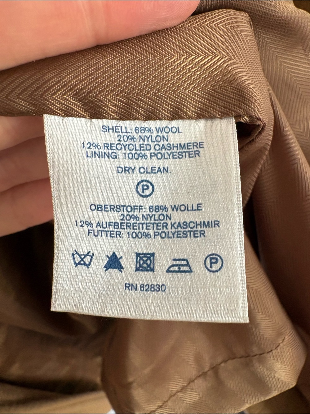 Lands' End Women’s Wool Blend Coat, Camel/Tan, Size 8 - Picture 6 of 9